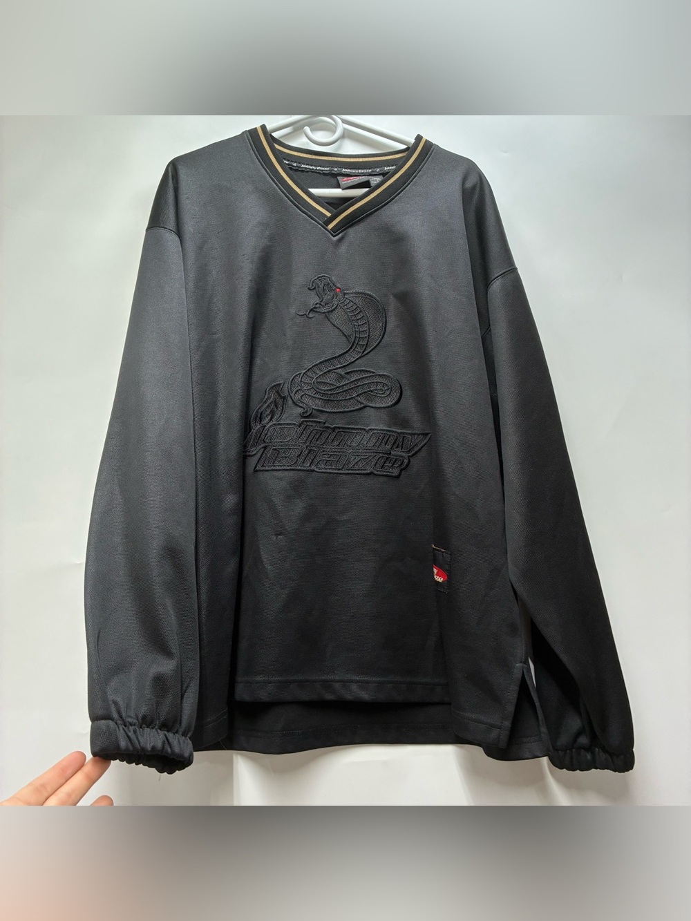 Vintage 90s Johnny Blaze Mens Large Python Snake Embroidered Big Hit Sweater